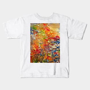 Abstract, Marble, Watercolor, Colorful, Vibrant Colors, Textured Painting, Texture, Gradient, Wave, Fume, Wall Art, Modern Art Kids T-Shirt